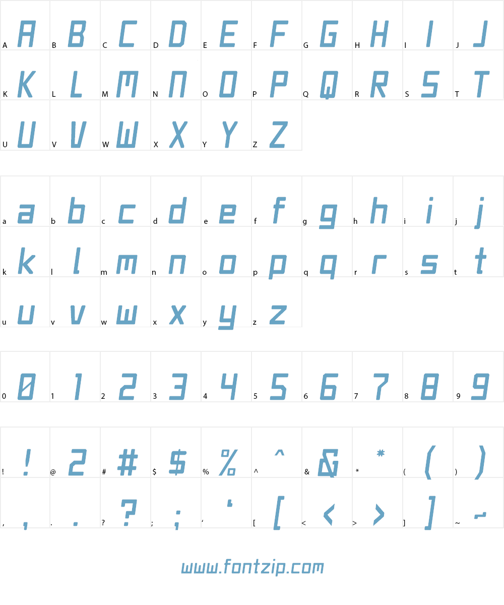 Jet Set Font Character